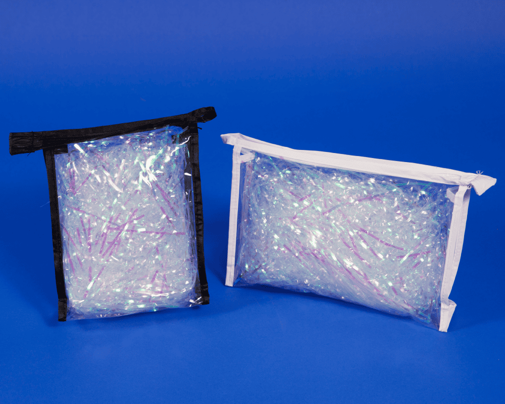 4W x 8L x 2D, Black Zipper Hang Loop Vinyl Bags