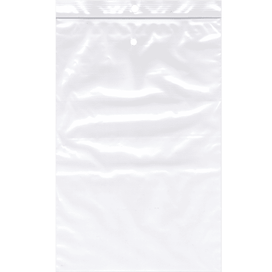4W x 6L, 2 Mil Pre-Opened Hang & Vent Hole Zip Bags