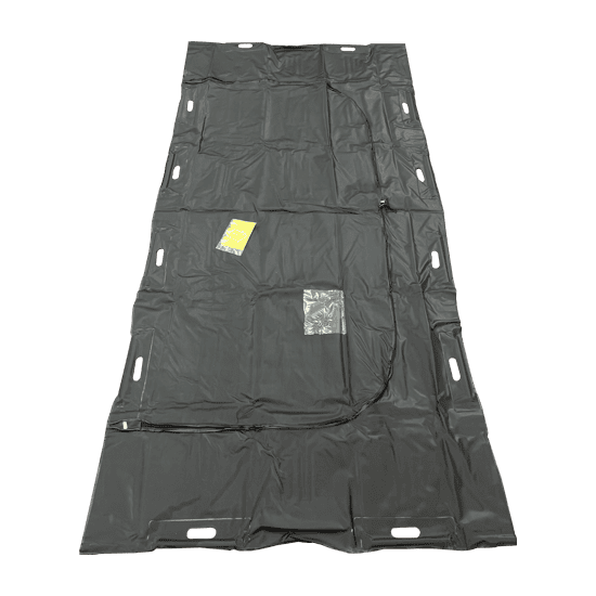 54W x 108L, Black Adult Disaster Body Pouch, Curved Zipper/Handles