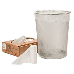 15W x 9G x 24L, 1.5 Mil Clear Trash Can Liners