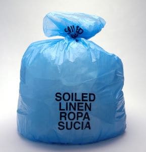 31W x 41L, 14 Micron Blue Soiled Linen Liners