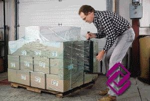 Man loading Stretch Wrap