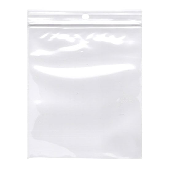 1.5W x 2L, 2 Mil Polypropylene Hang Hole Zip Bags