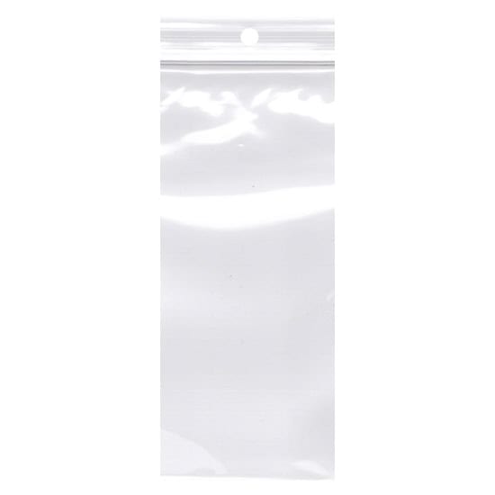 1.5W x 4L, 2 Mil Polypropylene Hang Hole Zip Bags