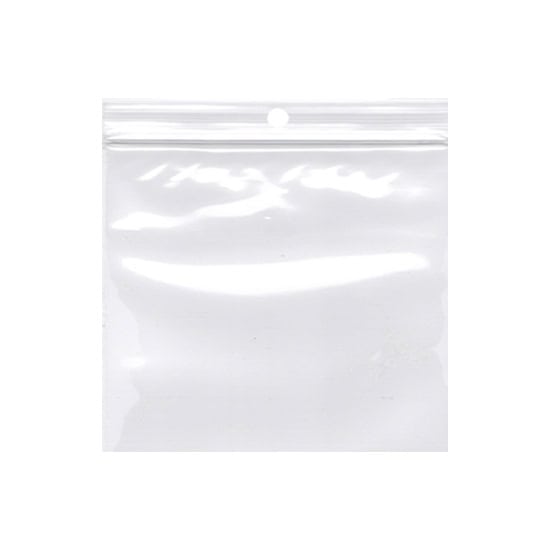 2.5W x 2.5L, 2 Mil Polypropylene Hang Hole Zip Bags