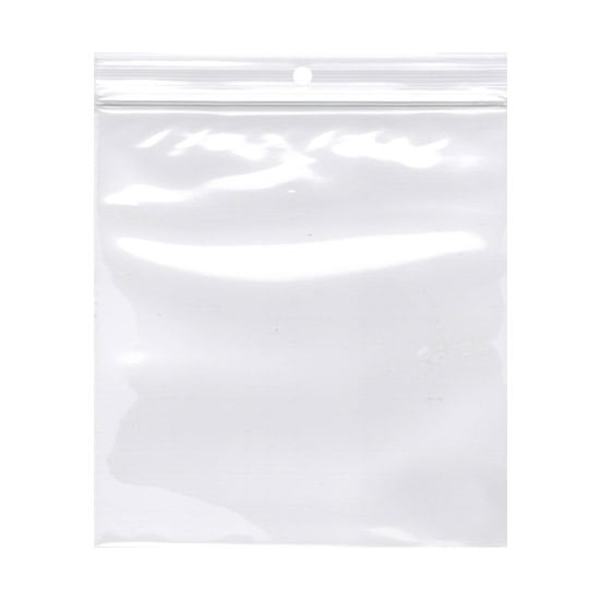 2.5W x 3L, 2 Mil Polypropylene Hang Hole Zip Bags