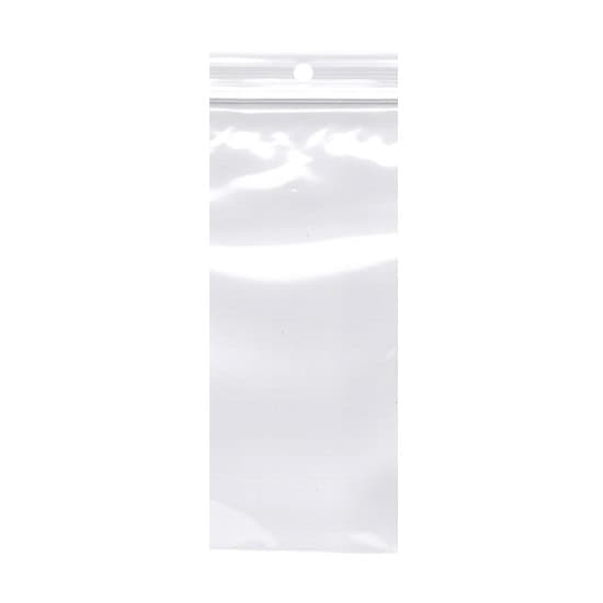 3W x 8L, 2 Mil Polypropylene Hang Hole Zip Bags