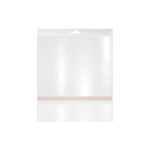 4 5/8 x 5 3/4 Triangle Header 1" W/Lip & Tape (External Adhesive) 1.6 mil BOPP