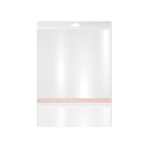 5 3/4 x 8 5/8 Triangle Header 1" W/Lip & Tape (External Adhesive) 1.6 mil BOPP