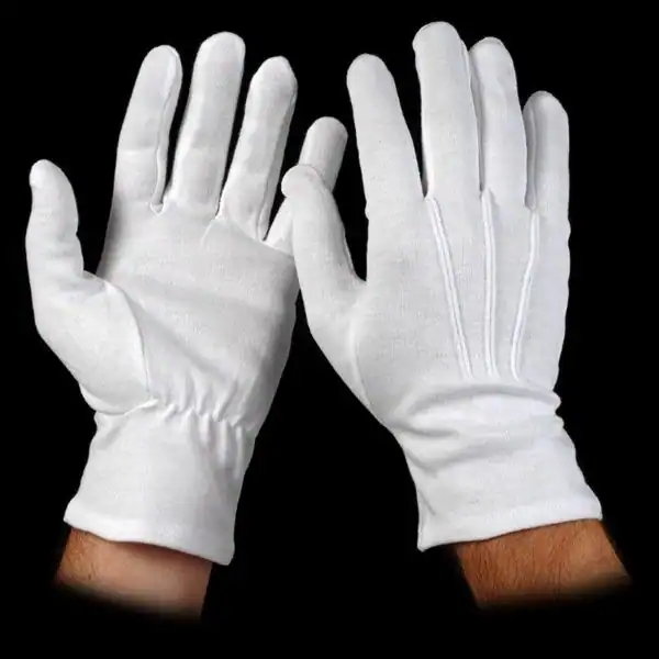 White Cotton Slip-On Gloves