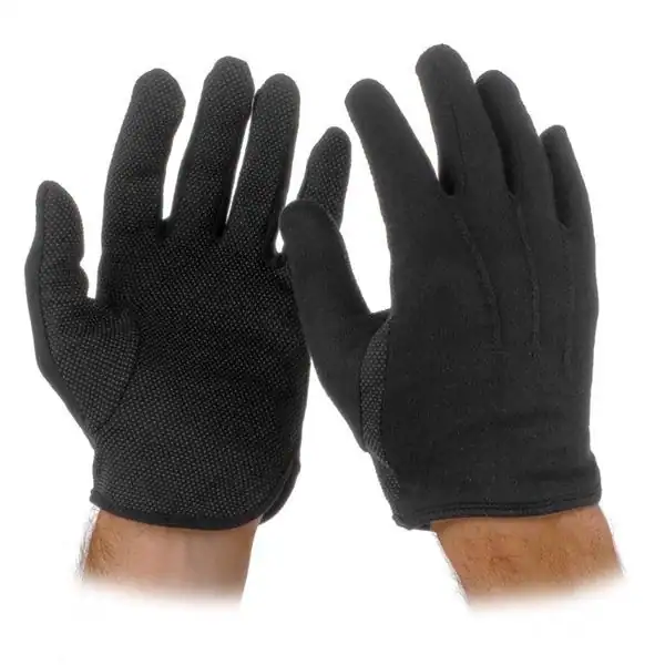 Black Cotton Sure-Grip Gloves
