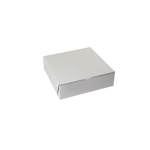 10 x 10 x 3, Bakery Boxes, 1-Piece Lock Corner, White