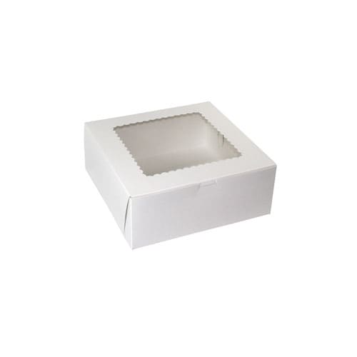 10 x 10 x 4, Cupcake Boxes, 1-Piece Lock Corner, White