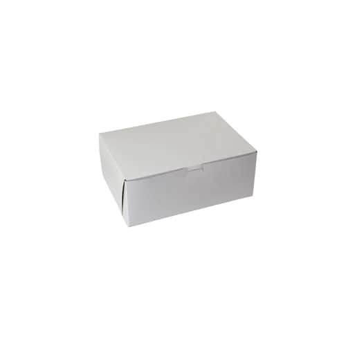 6-1/4 x 3-3/4 x 2-1/8, Bakery Boxes, 1-Piece Lock Corner, White