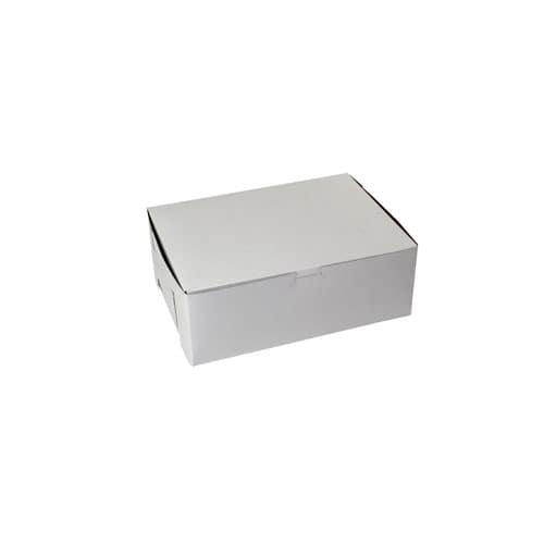 11 x 8 x 4, Bakery Boxes, 1-Piece Lock Corner, White