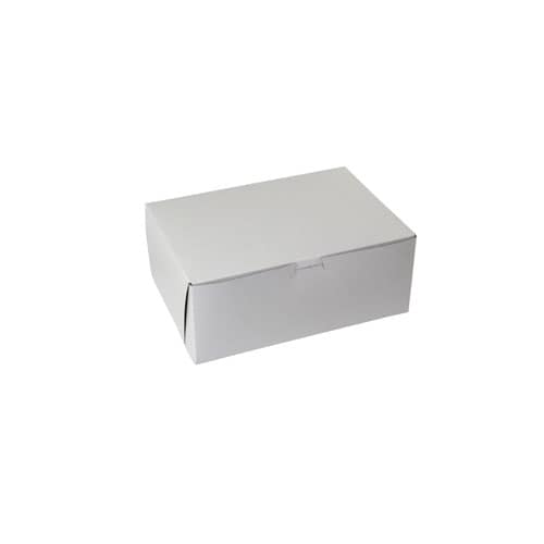 12 x 9 x 3, Bakery Boxes, 1-Piece Lock Corner with 3" Tuck, White