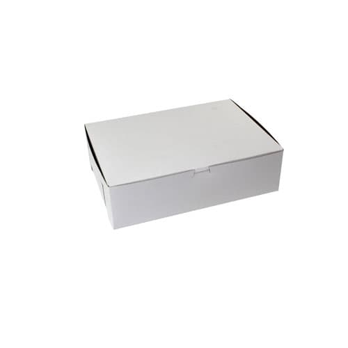 14 x 10 x 3, Bakery Boxes, 2-Piece Lock Corner Complete Set, White