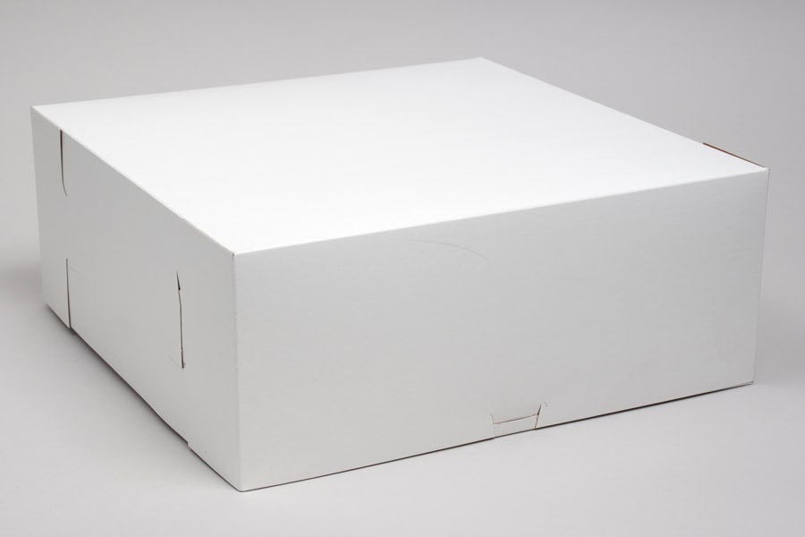 6-1/2 x 6-1/2 x 3, Bakery Boxes, 1-Piece Lock Corner, White