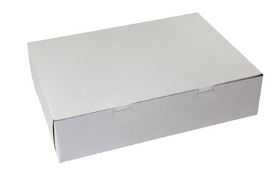 15 x 11 x 3-1/2, Bakery Boxes, 1-Piece Lock Corner, White
