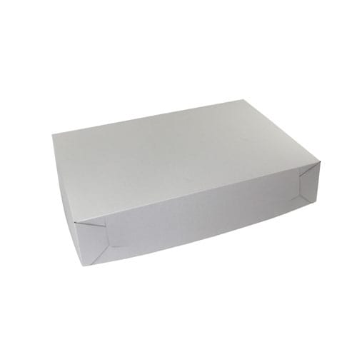 19 x 14 x 4, Sheet Cake Boxes, 1-Piece Lock Corner, White