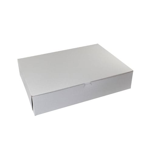 19 x 13 x 3, Bakery Boxes, 1-Piece Lock Corner, White
