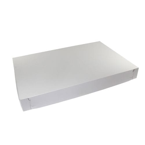 23 x 12 x 3-1/2, Bakery Boxes, 2-Piece Lock Corner Complete Set, White