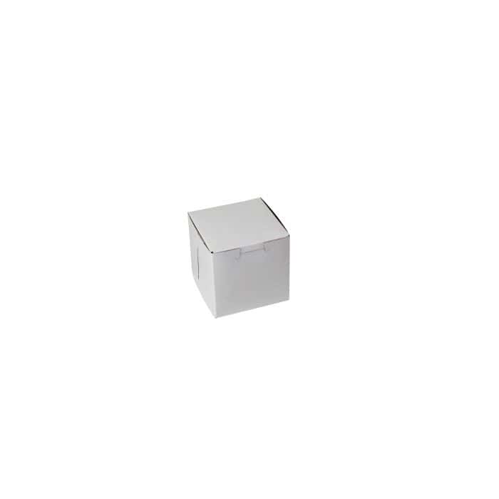 4 x 4 x 4, Cupcake Boxes, 1-Piece Lock Corner, White