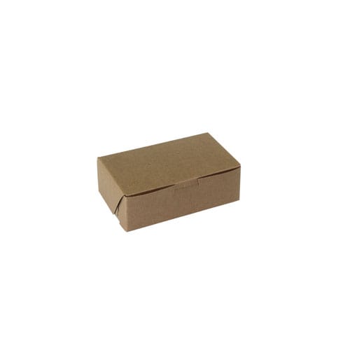 6-1/2 x 3-3/4 x 2-1/8, Bakery Boxes, 1-Piece Lock Corner, Natural Kraft