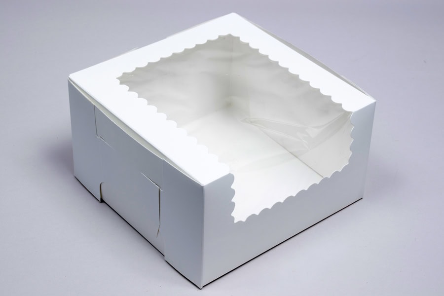 6 x 6 x 4, Window Bakery Boxes, White