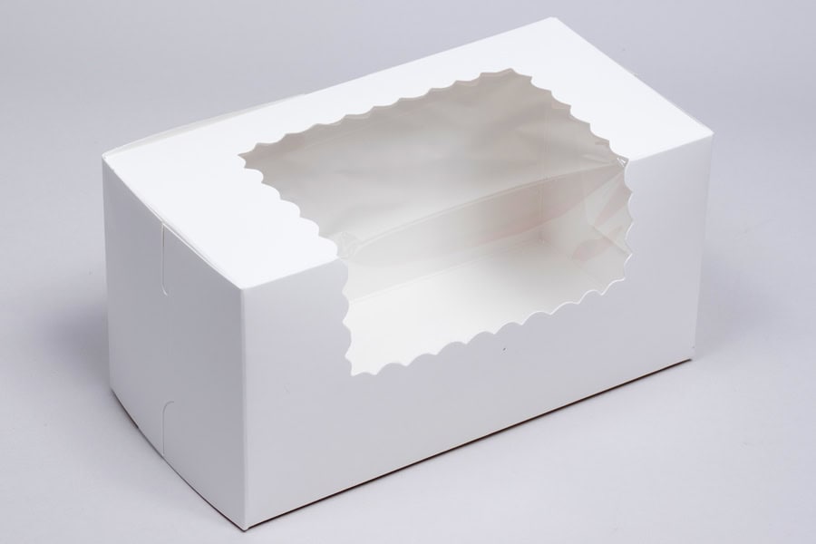 9 x 4-1/2 x 4, Window Bakery Boxes, Glued 4-Corner, White