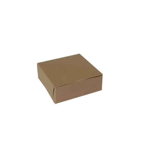 8 x 8 x 3, Bakery Boxes, 1-Piece Lock Corner, Natural Kraft