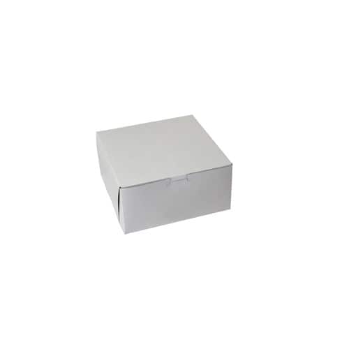 7 x 7 x 3, Bakery Boxes, 1-Piece Lock Corner, White