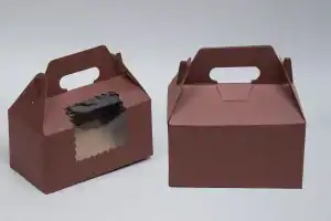 Cocoa Brown Gable Boxes for Cupcakes