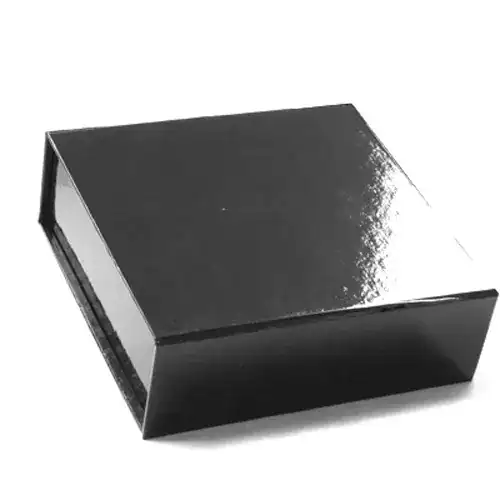 5-1/2 x 5-1/2 x 1-3/4" BLACK GLOSS MAGNETIC LID GIFT BOX
