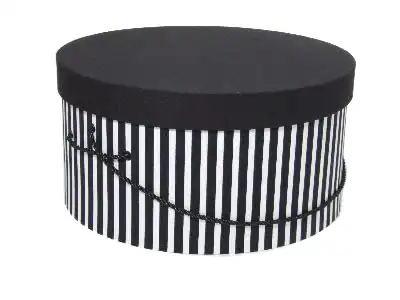 Black White Narrow Stripe Hat Boxes