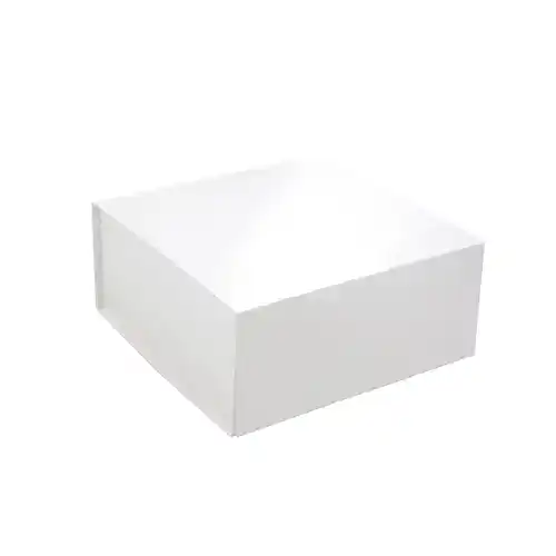 8″ x 8″ x 3-1/8″, Glossy Magnetic Gift Boxes, White