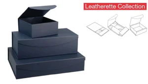 Magnetic Navy Curved Boxes Leatherette Finish