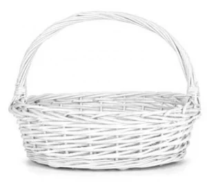 basket w top handle white