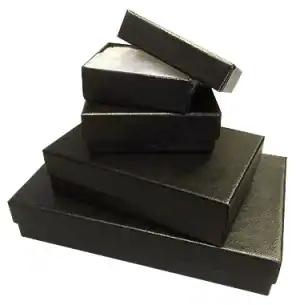 Black Textured Rigid Cotton Filled Set-Up Boxes