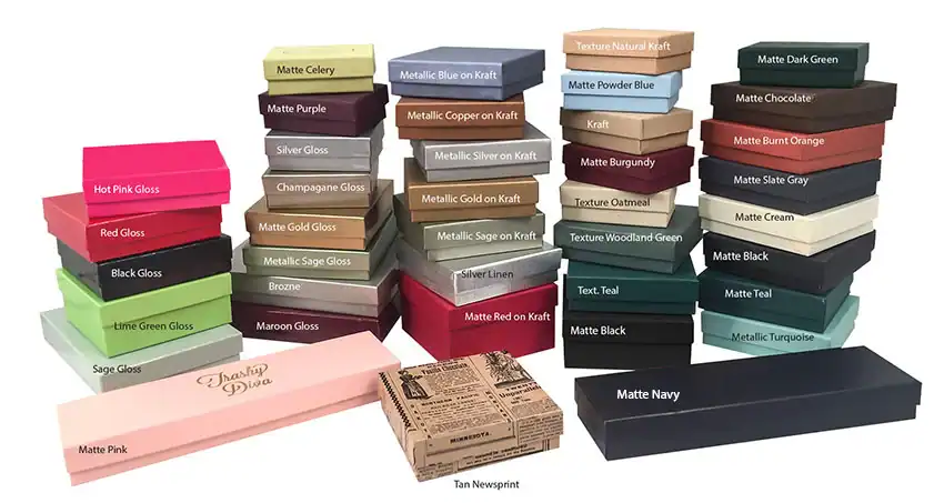 fancy colored special order jewelry boxes