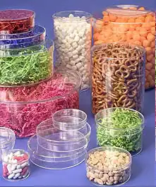 rigid clear round plastic boxes