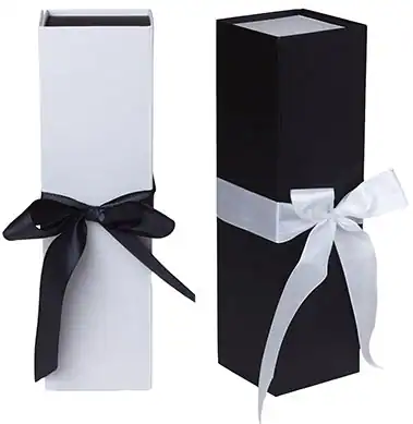 rigid ribbon tie wine box