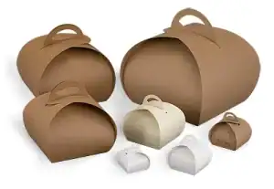 Specialty Style Tulip Cardboard Pouch-Boxes - White and Brown Kraft