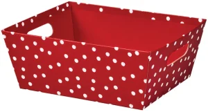 12 x 9 12 gift tray red white dots
