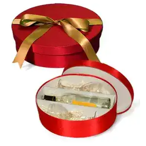 Fabric Covered Wine Bottle and Glass Gift Box