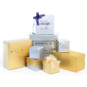 Luster Metallic 2 Piece Boxes w/Gloss Coating and Folding Setup Lids