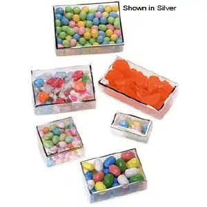 Metallic Trimmed Acetate Candy Boxes