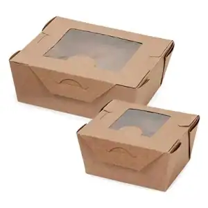 Windowed Bio Pack Coated Take-Out Boxes