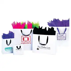 Fancy Ribbon Handle White Euro Totes