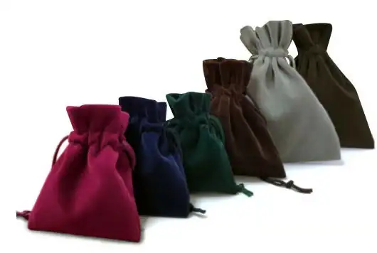 royal suede drawstring pouch